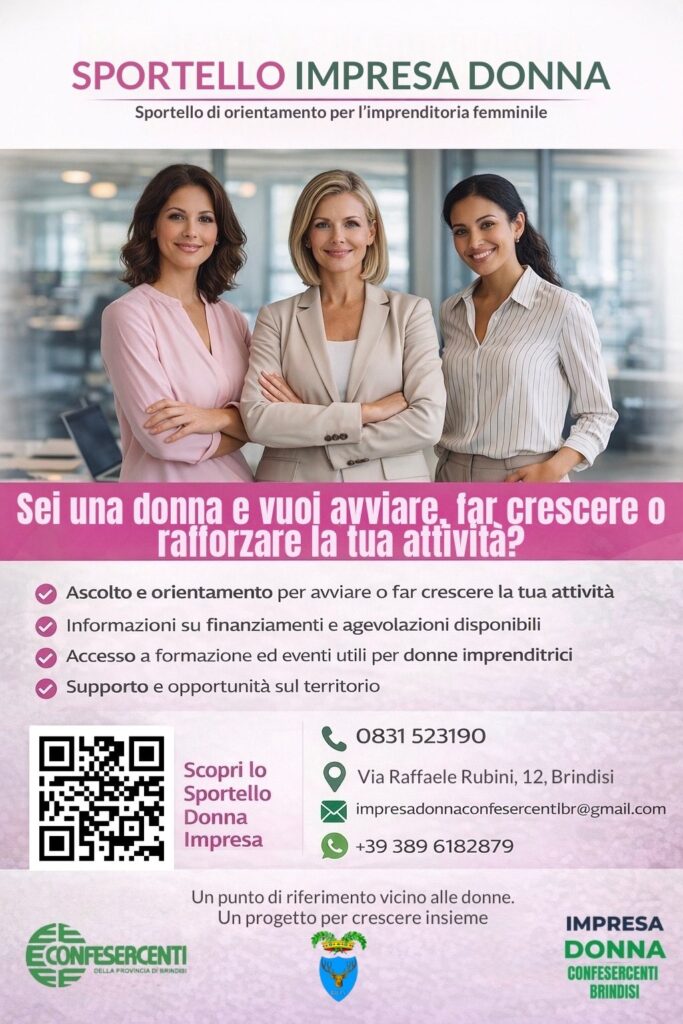 Avvio Sportello Impresa Donna Confesercenti Brindisi Avvio Sportello Impresa Donna Confesercenti Brindisi