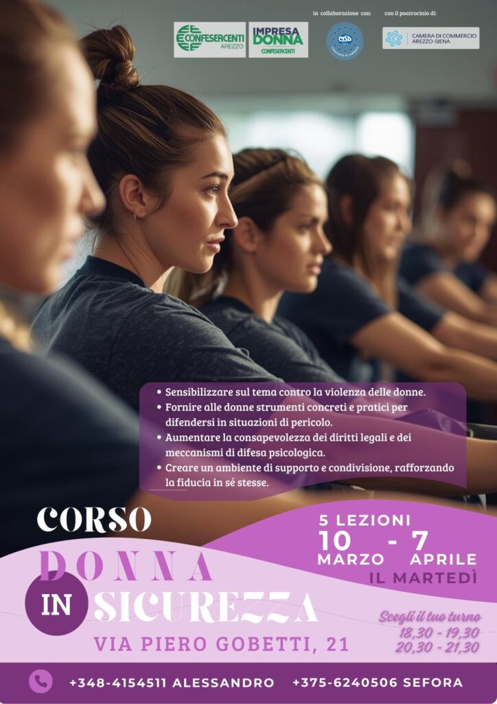 Arezzo: corso donna in sicurezza per le imprenditrici Arezzo: corso donna in sicurezza per le imprenditrici
